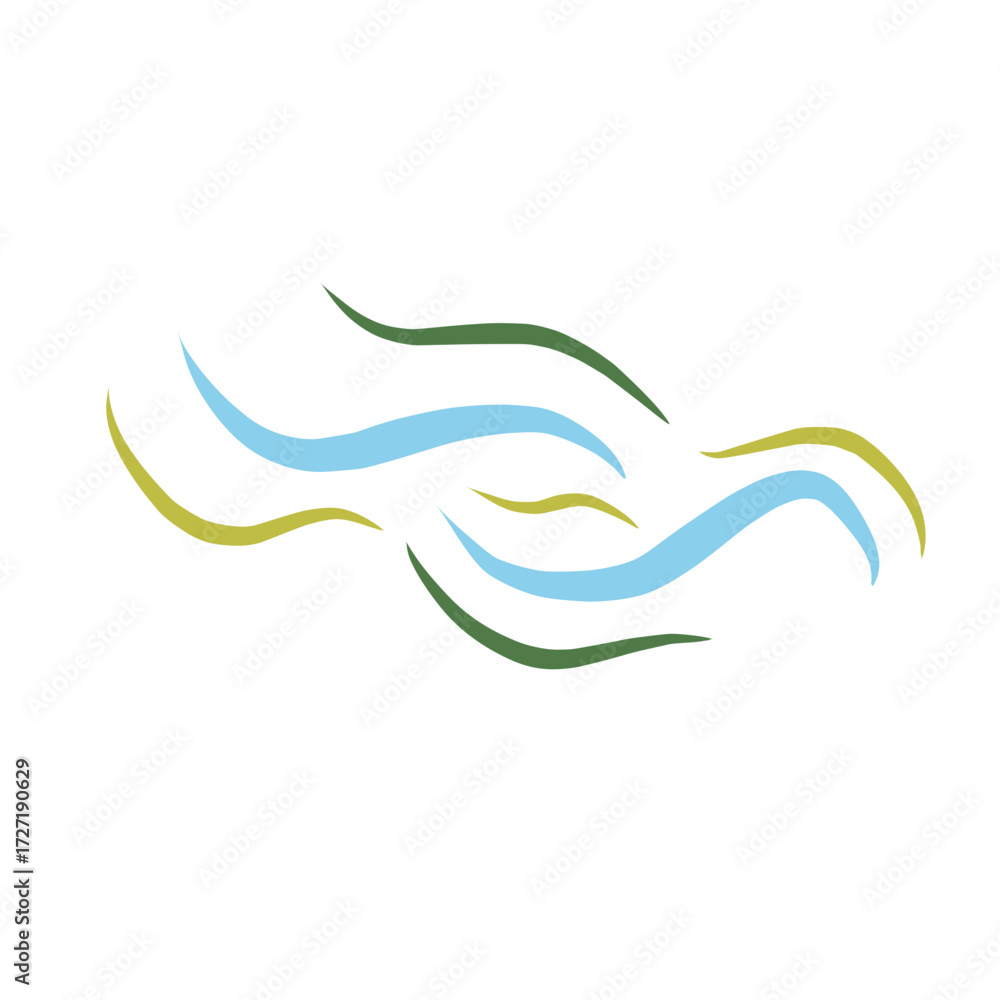 Naklejka premium vector wind gusts