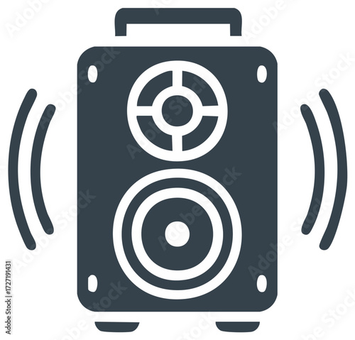 Loudspeaker icon showing sound waves emanating from a portable speaker