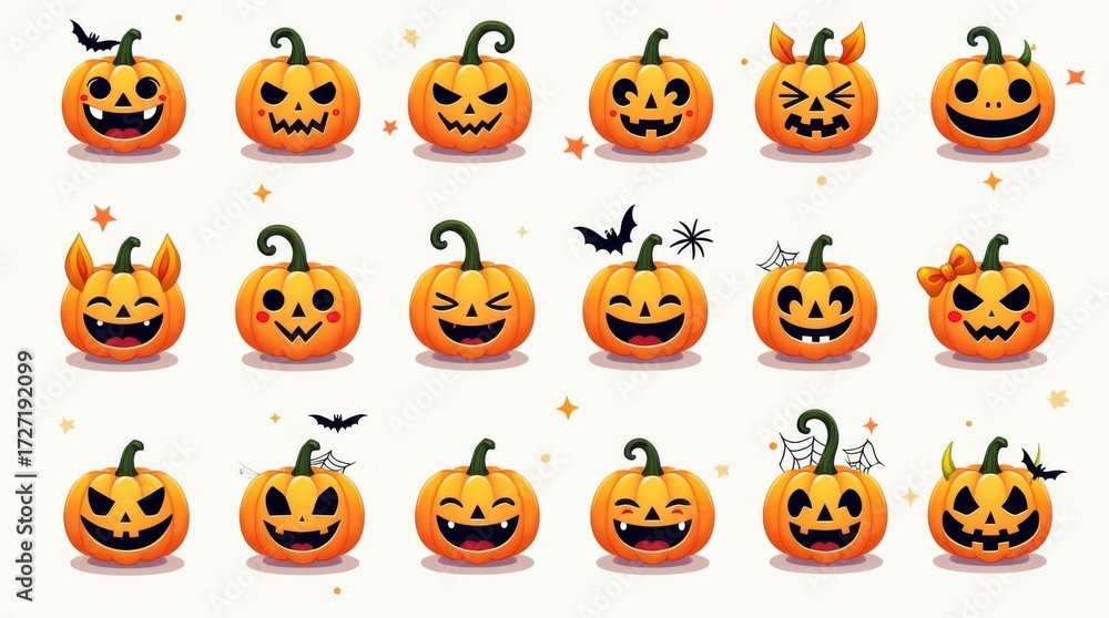 Halloween pumpkin seamless pattern