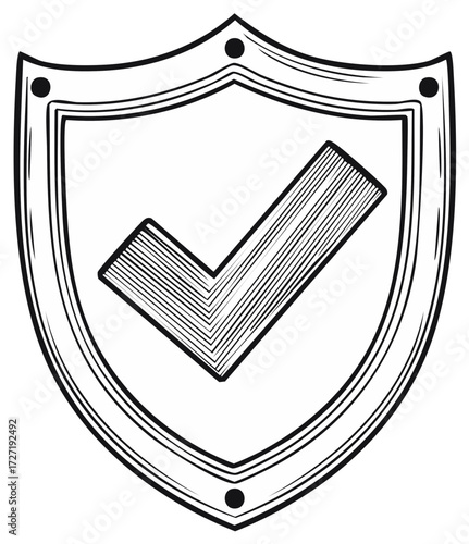 Shield with Check Mark: Security Symbol, Protection Assurance, Verified Approval