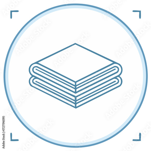 Clean folded linens icon. Stack of fabric or towels graphic.
