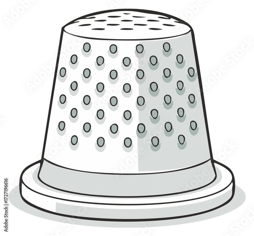 Grey Sewing Thimble Tool for Needlework and Dressmaking Projects