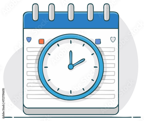 Calendar clock with time management concept