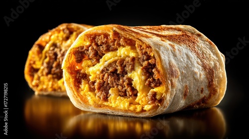 Breakfast burrito close up