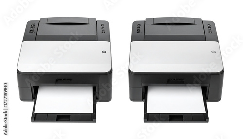  Two variation office laser printer collection isolated on transparent backgroundm