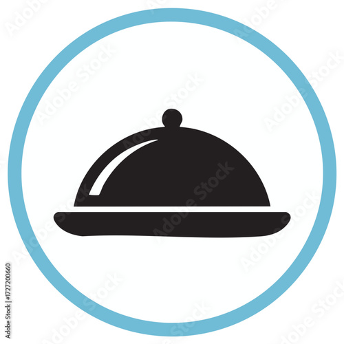 Elegant Platter with Dome Cover in a Circular Frame Symbolizes Fine Dining and Service