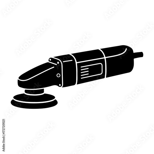 Electric angle grinder silhouette icon vector flat illustration on white background.