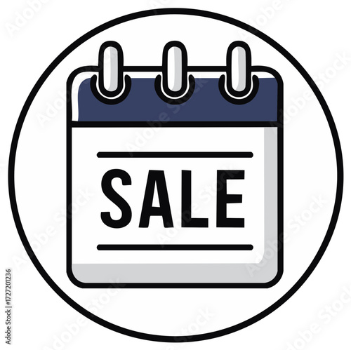 Sale date calendar icon vector illustration for promotions and events