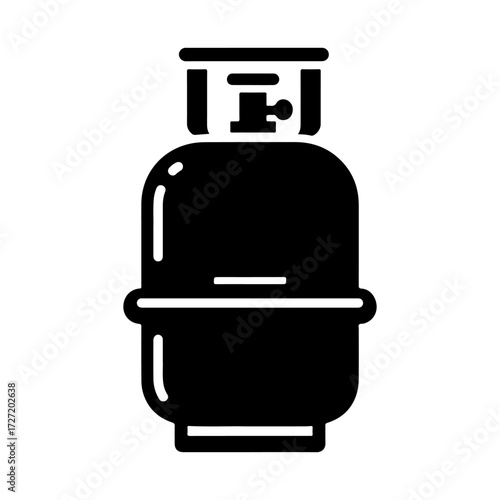 Gas cylinder icon silhouette icon vector flat illustration on white background.