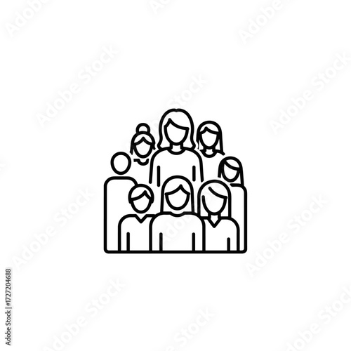 Group of people icon line art