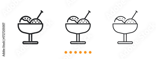 Dessert icon. Thin line icon vector