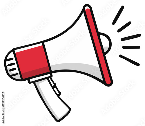 Loudspeaker Illustration Cartoon Style Marketing Public Announcement