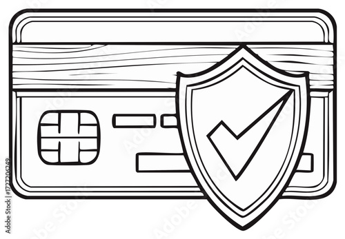 Credit Card Protected by Shield with Check Mark