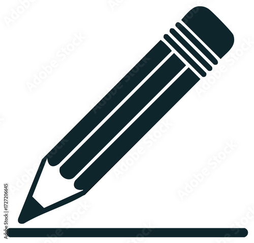 Writing Tool Icon Pencil Drawing a Straight Line for Education and Creativity