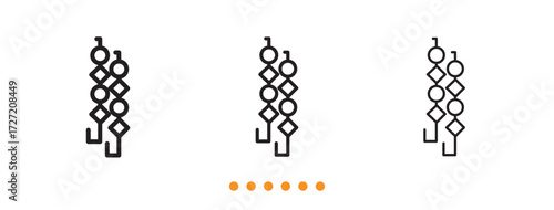 Satay icon. Thin line icon vector
