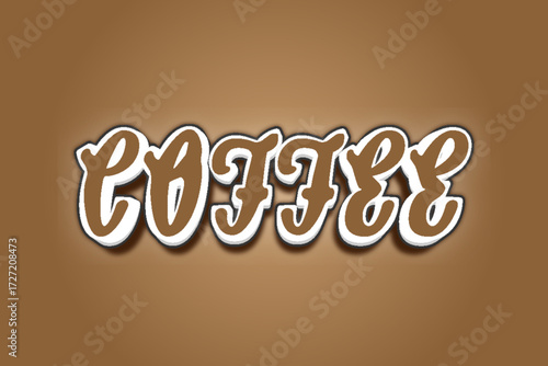 Editable text effect Coffee 3d style vector. Coffee text effect Typography Design.