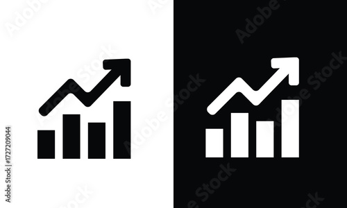 Business Growth and Progress Chart Icon.