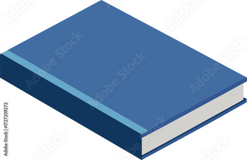 Closed slim book mockup vector glossy cover isolated on white scalable eps illustration