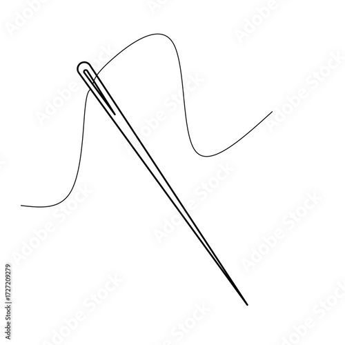 sewing needle icon isolated on white background