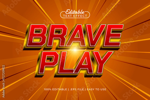 brave play editable text effect