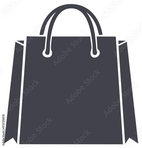 Minimalist shopping bag icon illustration. Shopping concept, retail design.