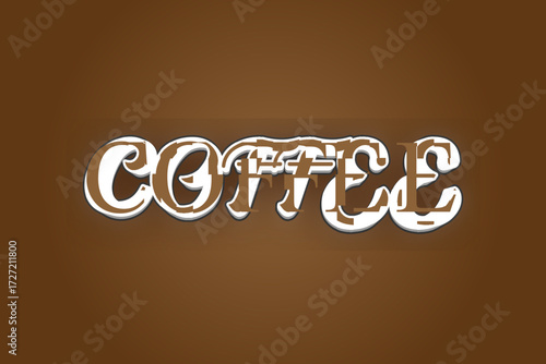 Editable text effect Coffee 3d style vector. Coffee text effect Typography Design.