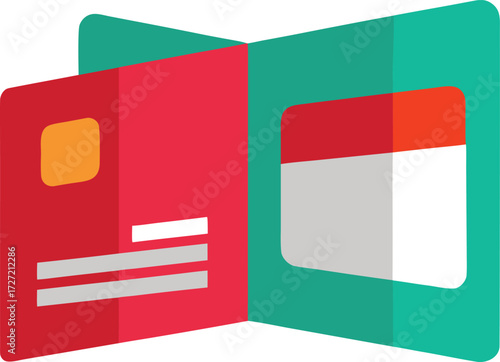 Free Download Foldable double sided id card mockup vector illustration for business and personal use - GFXLoad
