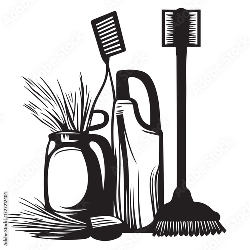set of cleaning tools