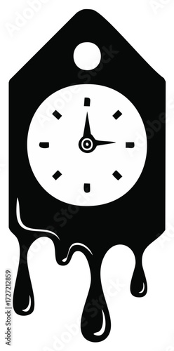 Abstract dripping clock face illustration symbolizing time urgency and deadlines