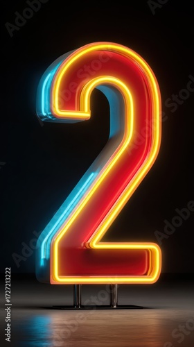 Neon number two design