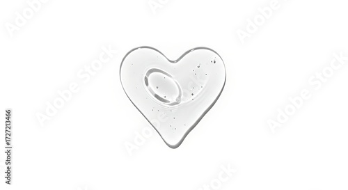 Heart shaped hyaluronic acid serum drop isolated on white background for skincare and cosmetic concept