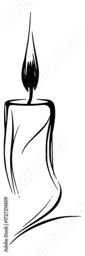 Vector illustration of a candle with a large wick