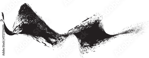 Decorative wave of line . Brush stroke waves. Abstract flow linear fluid design element .Zigzag wave. Wavy Music sounds lines. Squiggle brush stroke . Ornament design.Line art .Brush paint Vector 