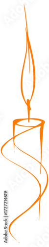 Vector illustration of a burning candle