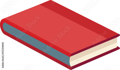 Isometric red hardcover book mockup vector scalable illustration for eps format