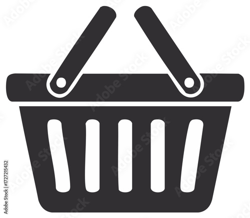 Simple shopping basket icon vector graphic for e-commerce and retail