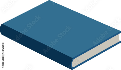 Isometric closed hardcover book mockup vector illustration for graphic design projects