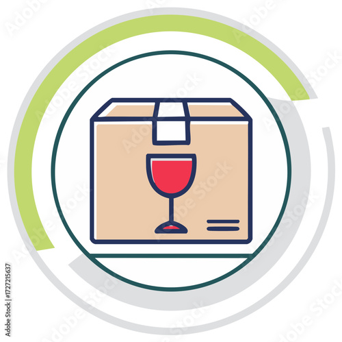 Handle with Care Icon Symbolizing Fragile Contents During Packaging Shipping or Moving