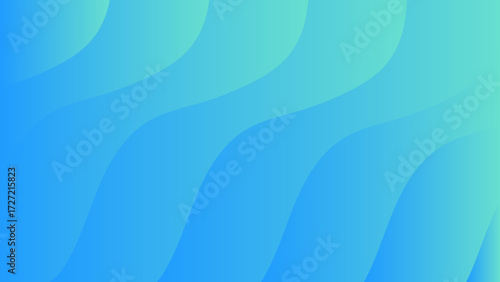 Abstract modern background featuring smooth wavy lines in a gradient blend of blue and green tones. Motion and depth with soft curved waves flowing composition. futuristic and dynamic feel tech