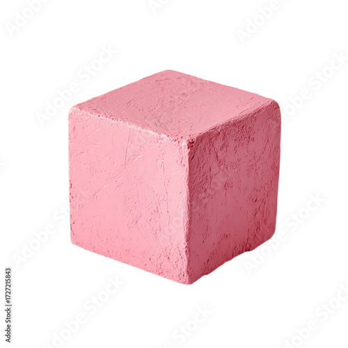 Wallpaper Mural Pink modeling clay cube block on transparent background Torontodigital.ca