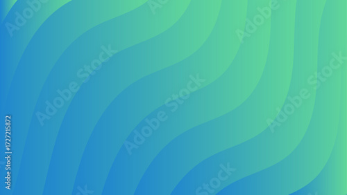 Abstract modern background featuring smooth wavy lines in a gradient blend of blue and green tones. Motion and depth with soft curved waves flowing composition. futuristic and dynamic feel tech