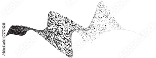 Decorative wave of line . Brush stroke waves. Abstract flow linear fluid design element .Zigzag wave. Wavy Music sounds lines. Squiggle brush stroke . Ornament design.Line art .Brush paint Vector 