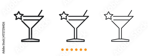 Cocktail icon. Thin line icon vector
