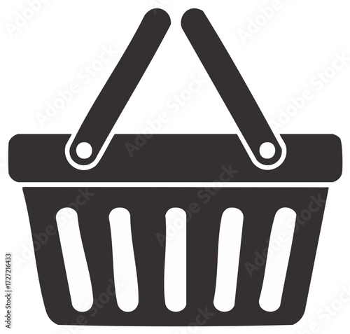 Simple shopping basket icon illustration for e-commerce, retail, and web design