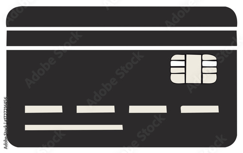 Generic black credit card illustration for concepts of finance, banking and online shopping