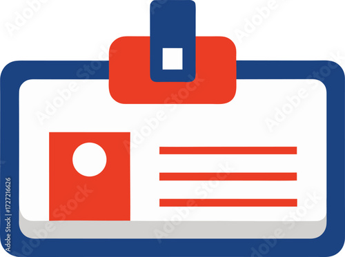 Vector magnetic clip id card mockup template for business and access control