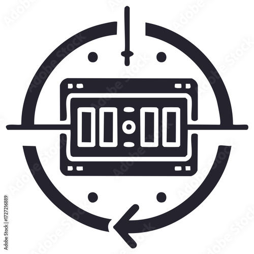 Time Machine with Clock Reset Arrow Symbol Concept Illustration
