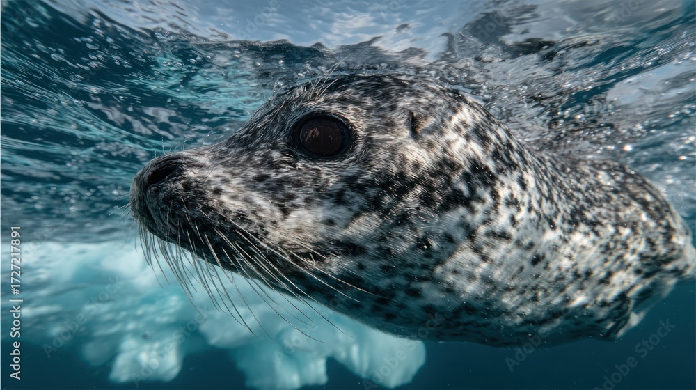 Fototapeta premium Seal underwater ice