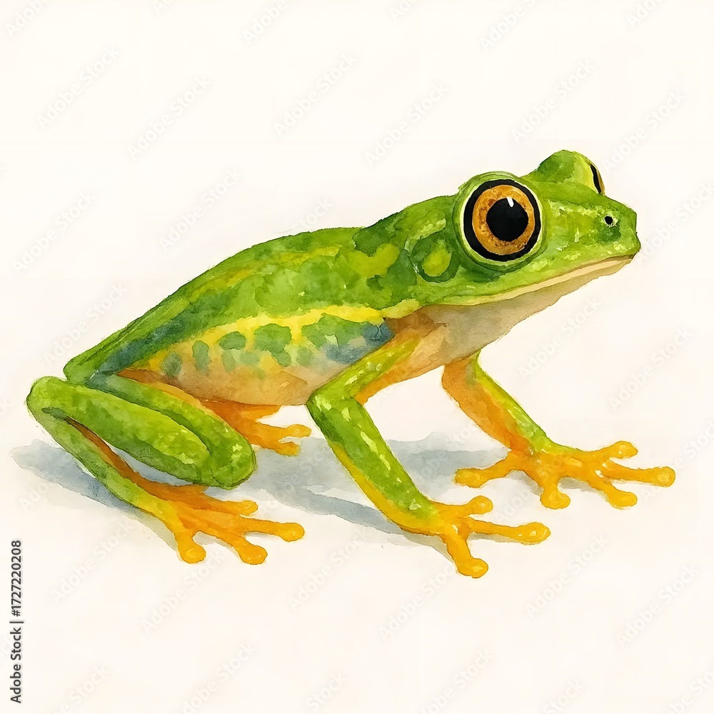 Fototapeta premium 개구리, 수채화, jpeg (Frog, water colour, jpeg)