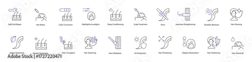 Comprehensive Hair Wellness and Styling Icons